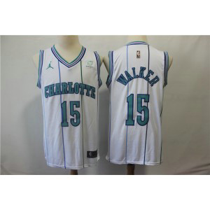 NBA Hornets 15 Kemba Walker White Hardwood Classics Nike Men Jersey