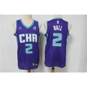 NBA Hornets 2 LaMelo Ball Purple Men Jersey 1