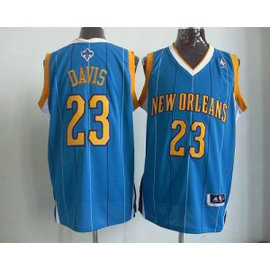 NBA Hornets 23 Anthony Davis Baby Blue Revolution 30 Men Jersey