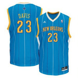 NBA Hornets 23 Anthony Davis Creole Blue Revolution 30 Men Jersey