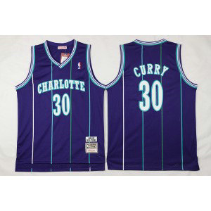 NBA Hornets 30 Curry Navy Throwback Men ersey