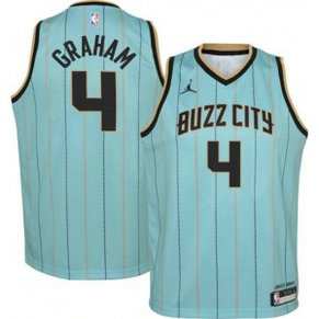 NBA Hornets 4 Devonte' Graham Blue City Jordan Men Jersey