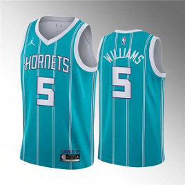 NBA Hornets 5 Mark Williams Blue 2022 Draft Basketball Jordan Men Jersey