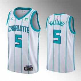 NBA Hornets 5 Mark Williams White 2022 Draft Basketball Jordan Men Jersey