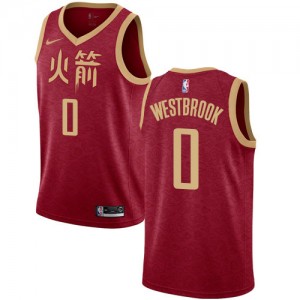 NBA Houston Rockets 0 Russell Westbrook Red City Edition Nike Men Jersey