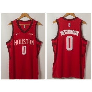 NBA Houston Rockets 0 Russell Westbrook Red Earned Edition Nike Men Jersey