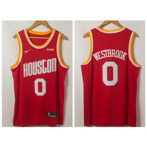 NBA Houston Rockets 0 Russell Westbrook Red Hardwood Classics Men Jersey with logo