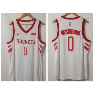 NBA Houston Rockets 0 Russell Westbrook White Nike Men Jersey