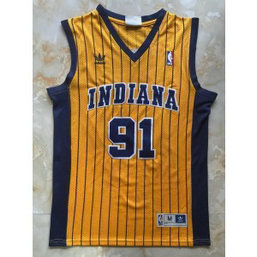 NBA Indiana Pacers 91 Artest Yellow Men Jersey