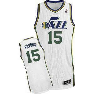 NBA Jazz 15 Derrick Favors White Revolution 30 Men Jersey
