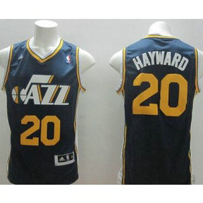 NBA Jazz 20 Gordon Hayward Navy Blue Revolution 30 Men Jersey