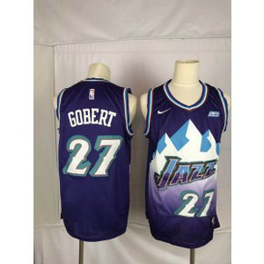 NBA Jazz 27 Rudy Gobert Purple Nike Men Jersey