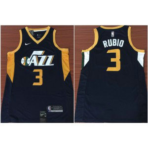 NBA Jazz 3 Ricky Rubio Navy Nike Swingman Men Jersey