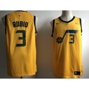 NBA Jazz 3 Ricky Rubio Yellow Nike Swingman Men Jersey