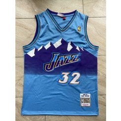 NBA Jazz 32 Karl Malone Blue Throwback Men Jersey