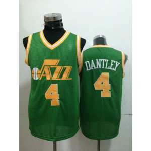 NBA Jazz 4 Adrian Dantley Green Throwback Men Jersey