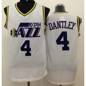 NBA Jazz 4 Adrian Dantley White Throwback Men Jersey