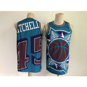 NBA Jazz 45 Donovan Mitchell Big Face Men Jersey