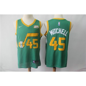 NBA Jazz 45 Donovan Mitchell Green Earned Edition Nike Men Jersey