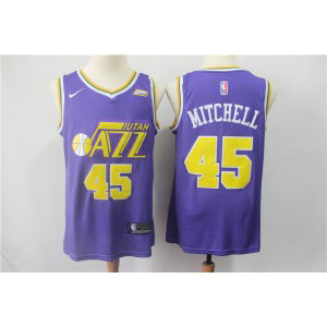NBA Jazz 45 Donovan Mitchell Purple Nike Swingman Men Jersey
