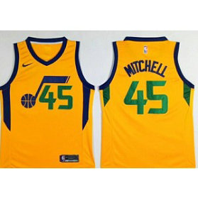NBA Jazz 45 Donovan Mitchell Yellow Nike Swingman Men Jersey