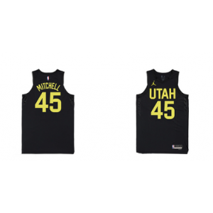NBA Jazz 45 Mitchell Black Basketball Men Jersey