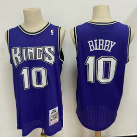 NBA Kings 10 Mike Bibby Purple 2001-02 Hardwood Classics Men Jersey