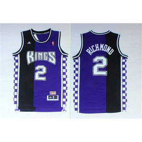 NBA Kings 2 Mitch Richmond Black Purple Hardwood Classics Men Jersey