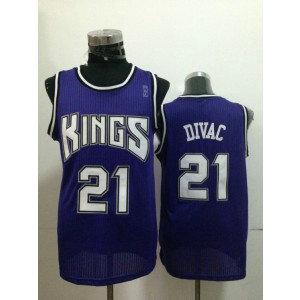 NBA Kings 21 Vlade Divac Purple Throwback Men Jersey