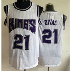 NBA Kings 21 Vlade Divac White Throwback Men Jersey