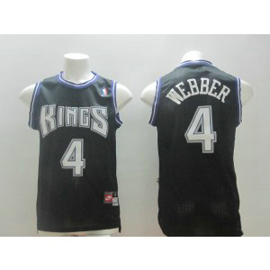 NBA Kings 4 Chris Webber Black Men Jersey
