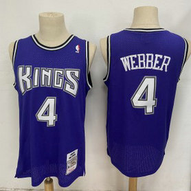 NBA Kings 4 Chris Webber Purple 1998-99 Hardwood Classics Men Jersey