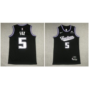 NBA Kings 5 De'Aaron Fox Black City Men Jersey