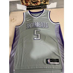 NBA Kings 5 De'Aaron Fox Grey 2023 City Nike Men Jersey