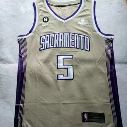 NBA Kings 5 De'Aaron Fox Grey Nike Men Jersey
