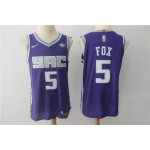 NBA Kings 5 De'Aaron Fox Purple Nike Authentic Men Jersey