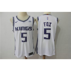 NBA Kings 5 De'Aaron Fox White Nike Authentic Men Jersey