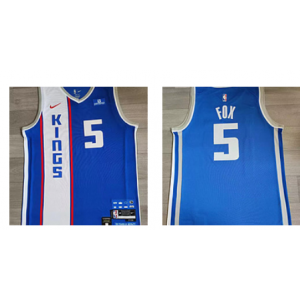 NBA Kings 5 Fox Blue 2023-24 City Blue Nike Men Jersey