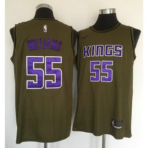 NBA Kings 55 Jason Williams Olive Nike Swingman Men Jersey