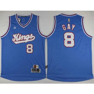 NBA Kings 8 Rudy Gay New Light Blue Men Jersey