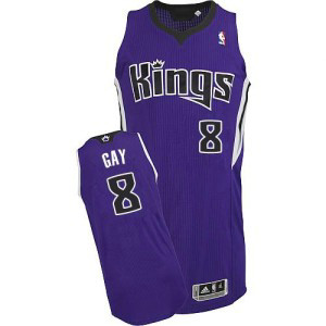 NBA Kings 8 Rudy Gay Purple Revolution 30 Men Jersey