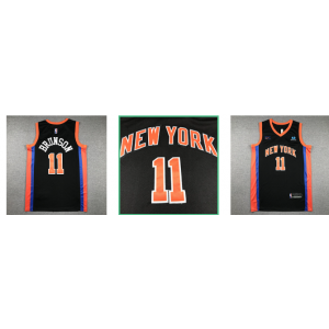 NBA Knicks 11 Brunson Black Nike Men Jersey