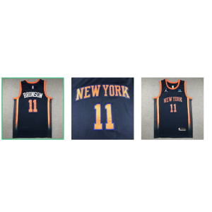 NBA Knicks 11 Brunson Navy Jordan Men Jersey