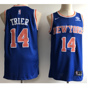 NBA Knicks 14 Allonzo Trier Blue Nike Swingman Men Jersey