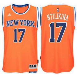 NBA Knicks 17 Frank Ntilikina Alternate Orange 2017 NBA Draft Men Jersey