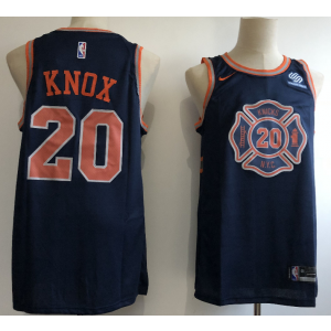 NBA Knicks 20 Kevin Knox Navy City Edition Nike Swingman Men Jersey