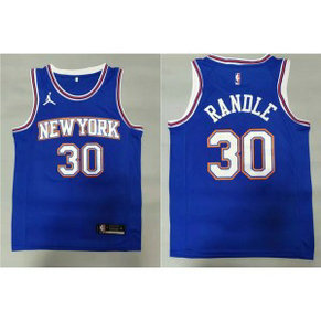 NBA Knicks 30 Julius Randle Blue Jordan Men Jersey