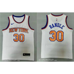 NBA Knicks 30 Julius Randle White Men Jersey