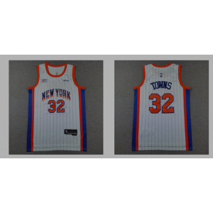 NBA Knicks 32 Karl-Anthony Towns White 2024 City Nike Men Jersey