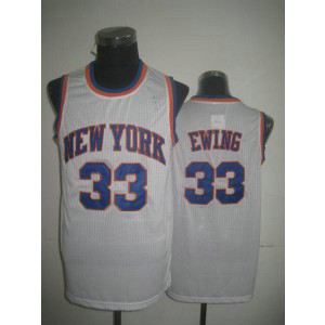 NBA Knicks 33 Patrick Ewing White Throwback Men Jersey